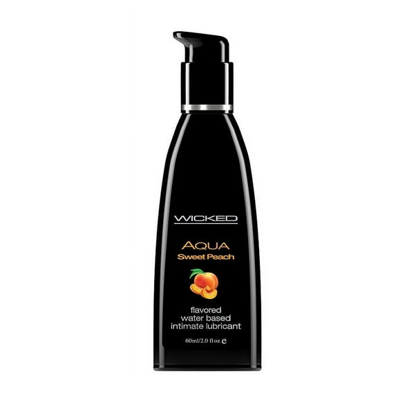 Wicked Aqua Sweet Peach Flavored Water Based Lubricant - 2 oz