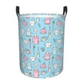 thumbnail image 1 of Balery Funny Cute Teeth Cesta de ropa redonda con asas, impermeable, independiente, para ropa, juguetes, dormitorio y familia-Medium, 1 of 6