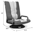 thumbnail image 2 of Gymax Gaming Floor Chair Folding Lazy Sofa 6-Position Adjustable Swivel w/Armrest Gray, 2 of 10