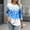 D _Multicolor, variant on Women Crew Neck Henley Half Placket Irregular Wavy Stripe Graphic 3/4 Sleeve Curved Hem Pullover Grocery Stroll Weekend Top Multicolor L