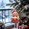 thumbnail image 5 of Christmas Acrylic Dog Ornament, 2D Flat Hanging Tree Pendant, Xmas Window Party Home Decor Use, 5 of 6