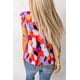 thumbnail image 1 of ABPHQTO Top estampado con cuello alto y volantes en la manga casquillo con volantes rojos para mujer, 1 of 5