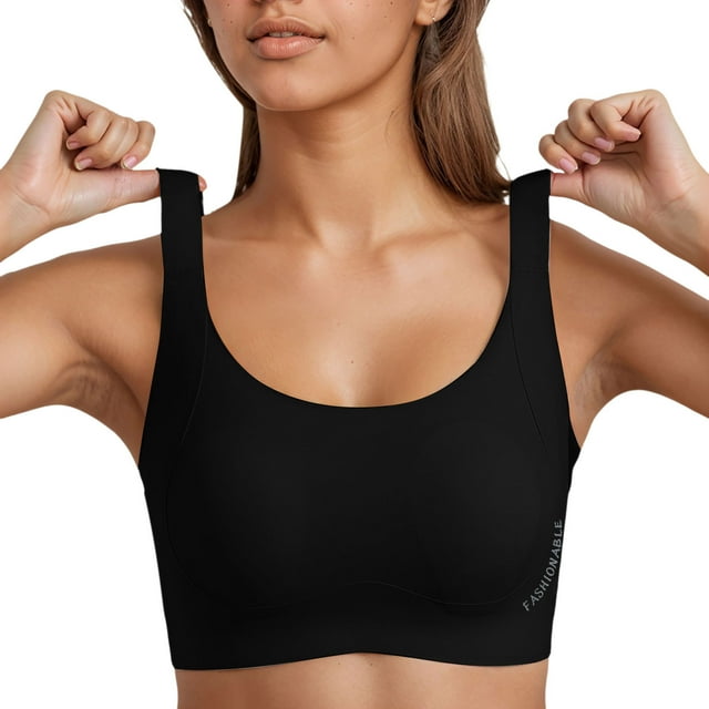Seamless Everyday Bras For Women No Underwire Bralettes Push Up Wireless Supportive Full Coverage Sports Bras Front Closure Wireless Bras for Women Non Removable Padded Sports Bras for Women Womens
