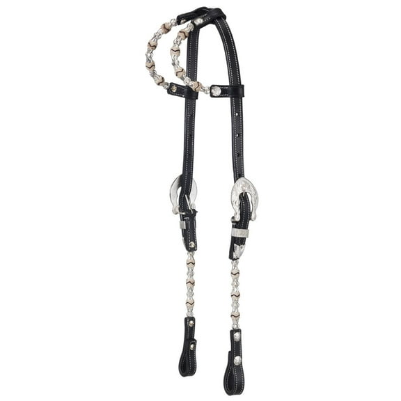 Tough 1 Bridle Royal King Silver Double Ear Show Horse Black 18-904
