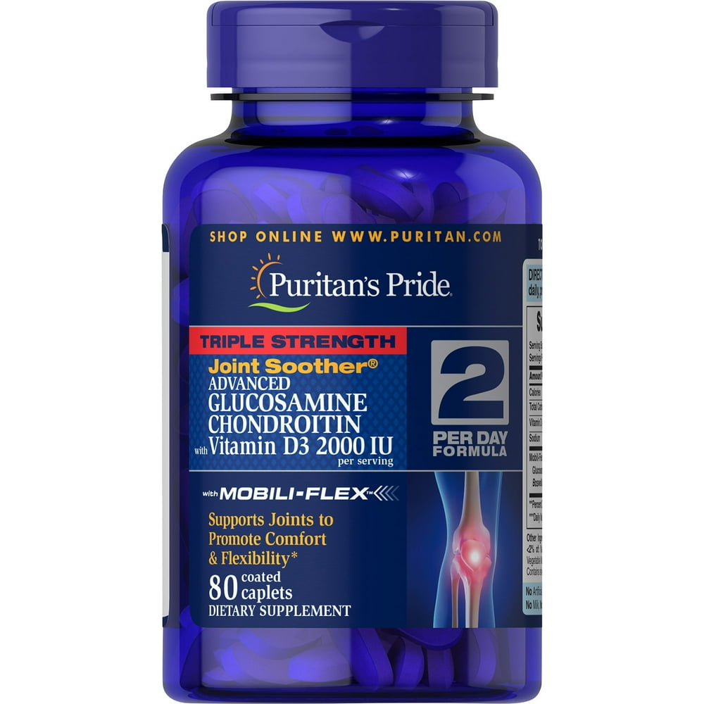 Puritan's Pride Triple Strength Glucosamine Chondroitin with Vitamin D380 Caplets
