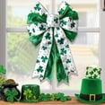thumbnail image 4 of Cinvoph Green St. Patrick's Day Wreath Bows for Front Door Decorative Shamrock Clover Ribbon Indoor Outdoor Wall Party Supply 11.5"x19.5", 4 of 6