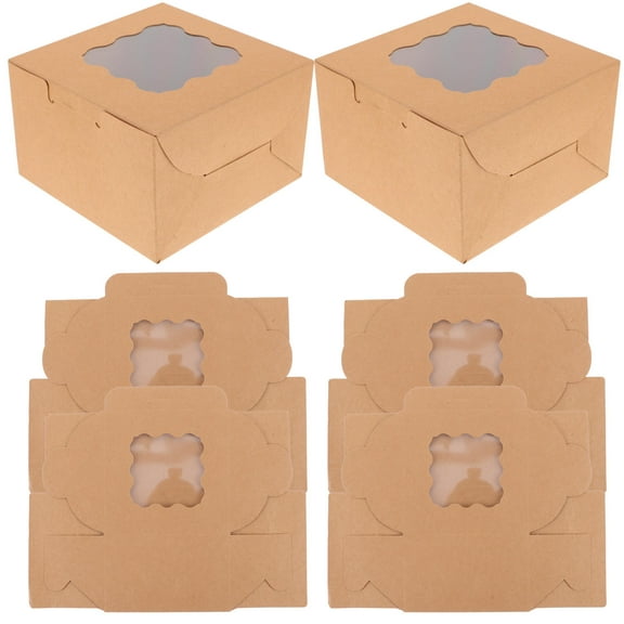SHINYPASING small cookie boxes Treat Boxes Paper Display Professional Bakers Coffee Shop 12Pcs
