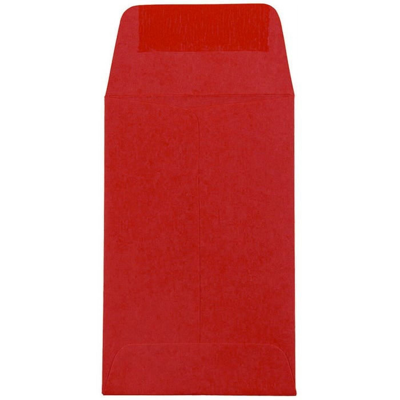 JAM Paper #1 Coin Envelopes, 2 1/4 x 3 1/2, Red, 1000/Carton