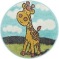 thumbnail image 2 of Unique Loom Whimsy Kids Collection Area Rug - Giraffe (2' 2" Round Blue/Ivory), 2 of 9