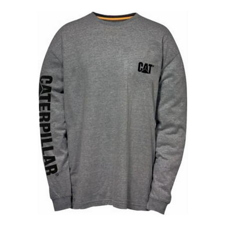 Summit Resource International 254091 CAT Long Sleeve Trademark T-Shirt, Dark Heather Gray - Medium