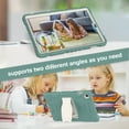 thumbnail image 6 of Shockproof Case for Samsung Galaxy Tab S7 FE 5G SM-T730/Galaxy Tab S7+ Plus SM-T970 12.4", Kids Friendly Heavy Duty Rugged Hybrid Protective Tablet Cover with Kickstand, Emerald Green, 6 of 8