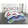 thumbnail image 3 of Ambesonne Reveal Party Quilted Bedspread Set 3 Pcs, Maritime Announcement, King Size, Multicolor, 3 of 5