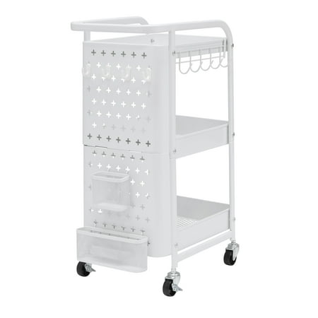 Studio Designs - Streamline 3-Tier Metal Multiuse Organizer Cart - White