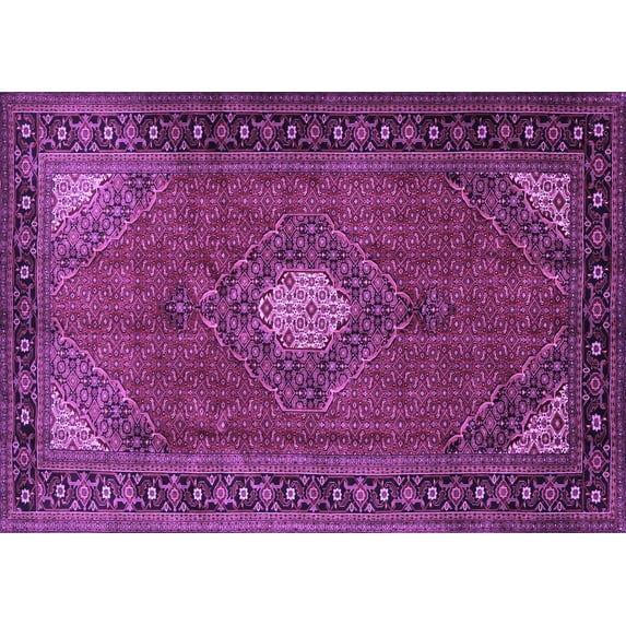 Ahgly Company Indoor Rectangle Medallion Purple Traditional Area Rugs, 4' x 6'