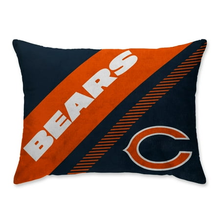 Chicago Bears Super Plush Mink Diagonal Bed Pillow - Blue
