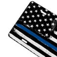 thumbnail image 3 of Yehwow Black Flag with Blue Line Metal Car Plate Decorative Aluminum License Plate Tag Sign, 3 of 5