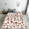 thumbnail image 5 of Rateoe Red Mushroom Print Fuzzy Fleece Throw Blanket Extra Large,Super Soft,Fluffy and Warm Blankets for Couch,Bed,All Season Use (50"x40"), 5 of 8