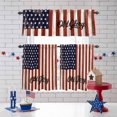 thumbnail image 3 of Independence Day Kitchen Curtains Valances 3 Piece Set, U.S. Flag Themed Five-Pointed Star Old Glory Rod Pocket Tier Curtain and Valance Drapes for Small Window 36 Inch Length for Bedroom Cafe, 3 of 9