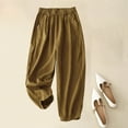 thumbnail image 2 of Wlynlyn Cotton Linen Pants for Women High Waisted Lounge Pants Summer Casual Comfy Trousers Loose Fitted, 2 of 5