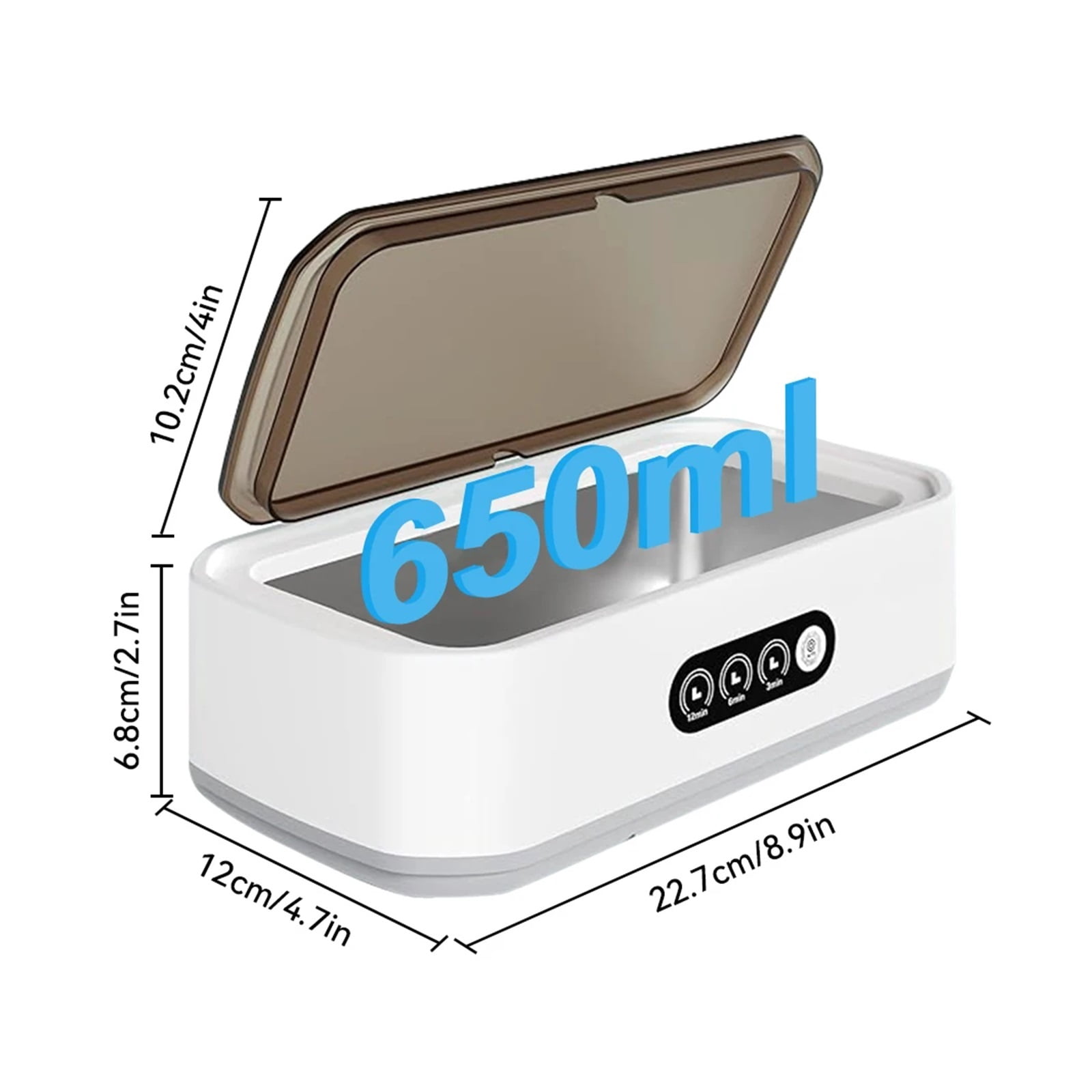 Ultrasonic Cleaning Machine 650ml High-frequency Vibration 360°All-Round Clean For Glasses Jewelry Professional Cleaner