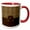 Red/White, variant on 3drose, Elegant Animal Print in Warm Brown and Gold Monogram Letter K, 11oz Two-tone Yellow Mug