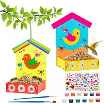 Yorkspred Outdoor Bird Feeder Kids Arts and Crafts Bird Feeders for Outside DIY Wooden Paint Kits Outdoor Toys for Boys Girls 30ml Bird Feeders for Outdoors
