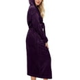 thumbnail image 4 of UVN Valentine's Day Long Robes for Women Winter Plush Fleece Hooded Bathrobe Soft Cozy Fluffy Sleepwear Nightgown with Pockets, 4 of 11