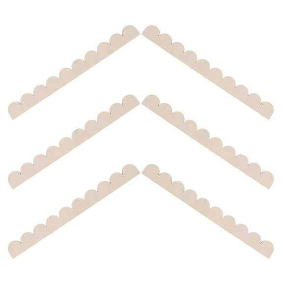 OULII 6Pcs Unfinished Wood Scalloped Trim for Cabinet Shelf Door Frame Decorative Border
