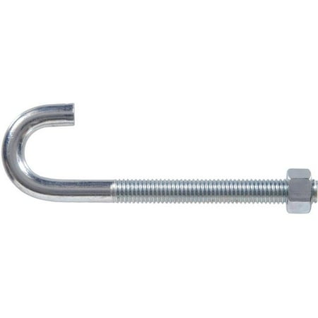 

Hillman Group 321782 Flagged J-Bolt With Hex Nut 12 mm 24T x 2.125 in. - 40 lbs Limit - Pack of 2