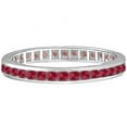 thumbnail image 2 of Ruby Channel Set Stackable Ring Eternity Band 14k White Gold (1.04ct), 2 of 2