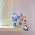 thumbnail image 5 of for AirPods Pro 1st Gen Case with Keychain,Cute Clear Blue Pink Flower Floral Protective Earphone Cover Case,Soft Transparent TPU for AirPods Pro Case Women Girl, 5 of 13