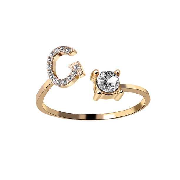 Exquisita moda 26 alfabeto inglés estilo anillo carta moda anillo de cobre Wmkox8yii fajkfhkj1301