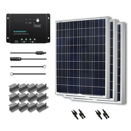 Renogy 300W 12V Solar Panel Polycrystalline Off Grid Starter Kit with Wanderer Charger Controller