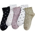 thumbnail image 6 of PTSPLLMY Sox Womens Girls Cute Frilly Lettuce Ankle Socks Fun Novelty Ruffle Top Floral Kawaii Short Socks, 6 of 7