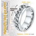 thumbnail image 5 of YAZI Can Engrave Men/Women Cuban Link/Spinner Rings, Size #06-#12, 18K Gold Tone/Stainless Steel/Black (Send Gift Box), 5 of 14