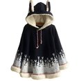 thumbnail image 2 of Aza Boutique Women's Cute Cotton Blend Rabbit Ears Hooded Cape, 4_Navy_Fleece, OS, 2 of 8