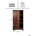 thumbnail image 4 of Closet Ropero, Armario Moderno con Puertas y Cajones, Mueble Organizador para Dormitorio, Diseño Minimalista y Duradero., 4 of 6