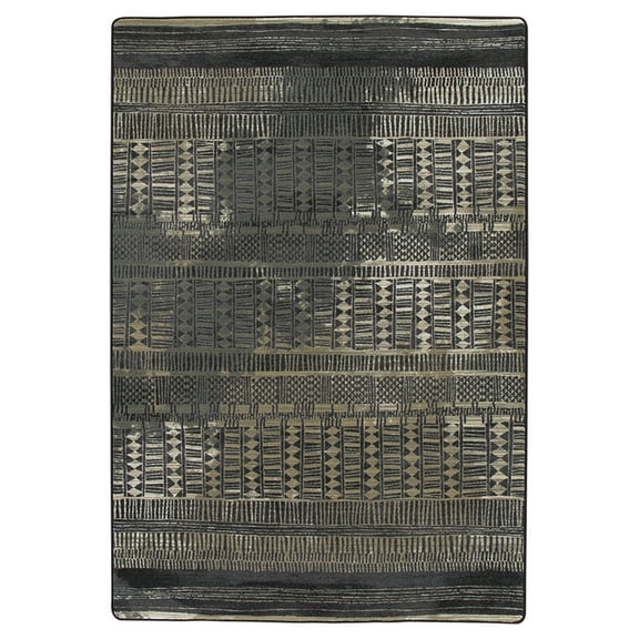 Milliken Drayton Area Rug 4000174113 Fulani Mudcloth Bars Diamonds 5' 4" x 7' 8" Rectangle