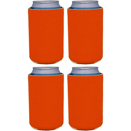 

Blank Neoprene Collapsible Can Coolie (4 Pack Orange)