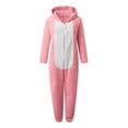 thumbnail image 5 of Cethrio Girls One-piece Pajamas, Warm Zip up Long Sleeve Fleece Winter Sleepwear Pink Size 7-8 T, 5 of 5