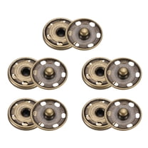 Uxcell 5 Set Sew-on Snap Buttons 25mm Metal Snap Fastener Buttons, Bronze