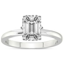 IGI Certified 2 Carat Emerald Shape Lab Grown Diamond Engagement Ring | 14K White Gold | Malissa Solitaire Diamond Ring | FG-VS1-VS2 Quality Friendly Diamonds