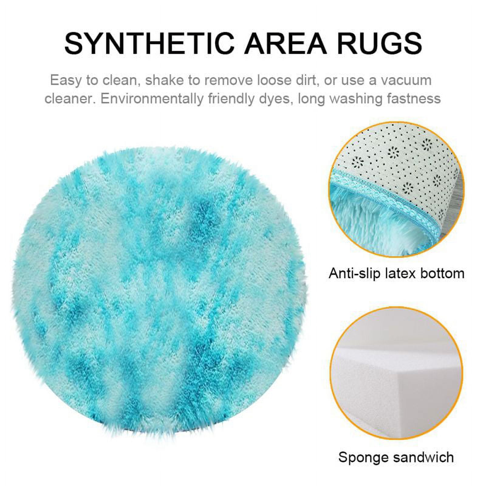 Fluffy Shaggy Round Area Rug For Kids Children Bedroom Playroom Round Plush Carpet Living Room Decor Soft Faux Fur Luxury Rug Plush Multicolor Area Rug