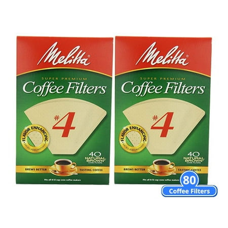 Melitta 624412 #4 Natural Brown Cone Coffee Filters 80 Counts (2-Pack of 40 Counts)