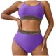 thumbnail image 2 of Traje de baño para mujer, moda, cómodo, color sólido, bikini, traje de baño de color liso para mujer, conjuntos de bikinis, trajes de baño para mujer, 2 of 4