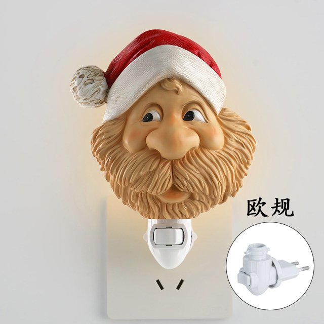 Lámpara de noche con cabeza de calabaza de Papá Noel, luz de noche para dormitorio, decoración creativa de arreglo de regalo de Navidad, transfronteriza
