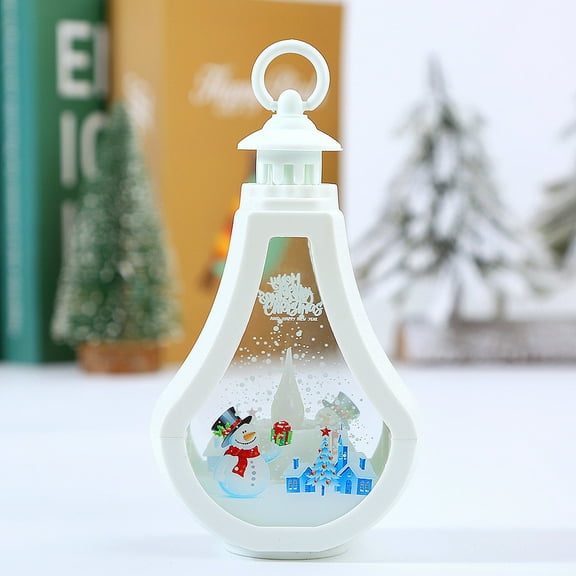 YOHAVEN Retro Christmas Lantern Ornament, Mini LED Wind Light Decoration, Festive Hanging Lamp for Home Window Scene Holiday Décor