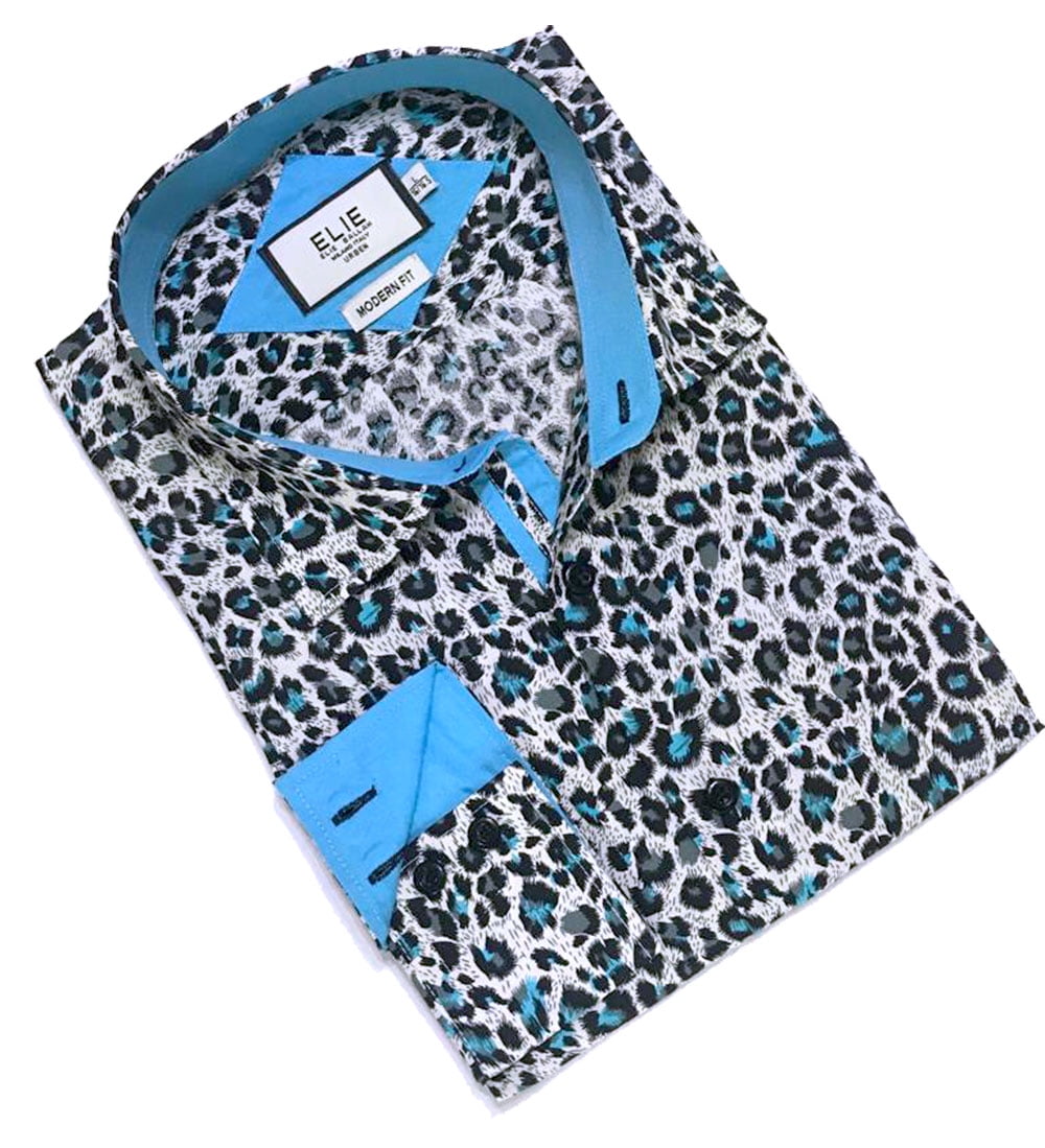 leopard button down dress