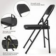 thumbnail image 5 of Kojooin Folding Table and Chair Set of 5, 33.6" Portable Square Folding Card Table & 4 Metal Frame PU/Metal Cushion Chairs, for Game Nights & Camping, 5 of 8