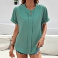 thumbnail image 2 of Camisa de manga corta Ticfox con Cuello en V para mujer Verde menta L, 2 of 6